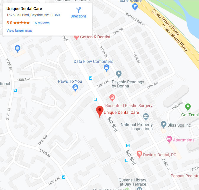 Unique Dental Care Map 1626 Bell Blvd, Queens, NY 11360